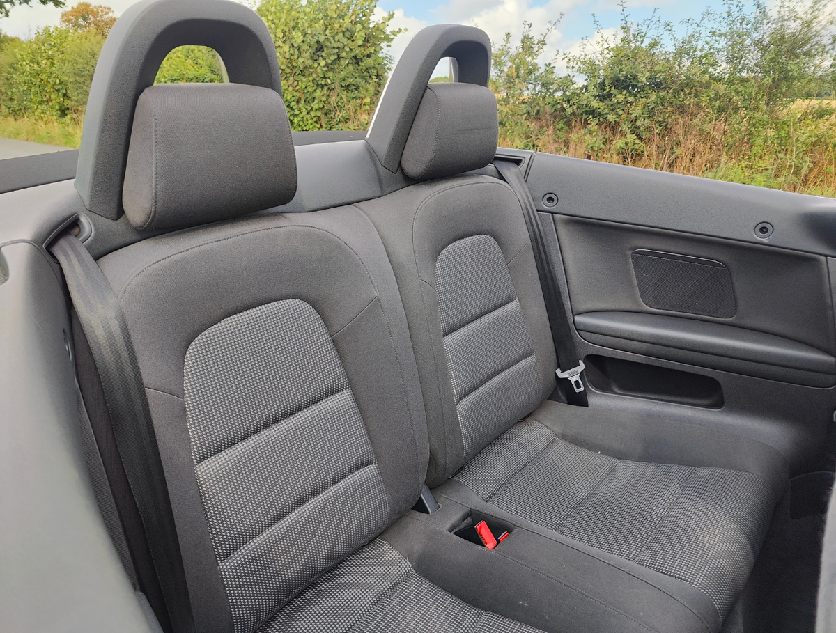2012 White Audi A3 Convertible Sport TFSi rear seats